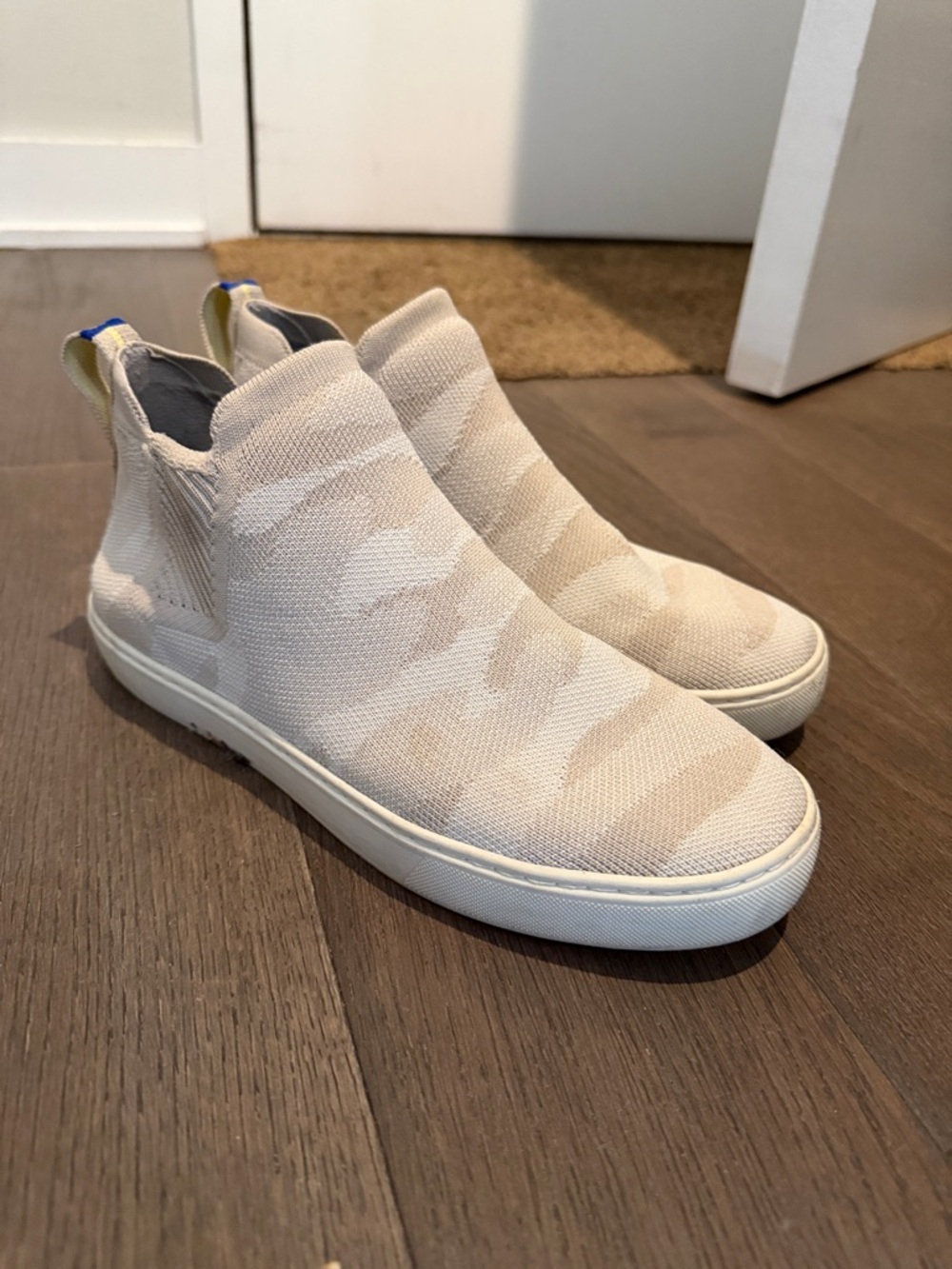 Rothy's Women's Slip-On Knit Sneakers in Cream and White